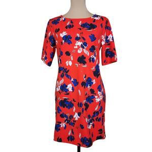 Banana Republic Size 4 Red Floral Dress